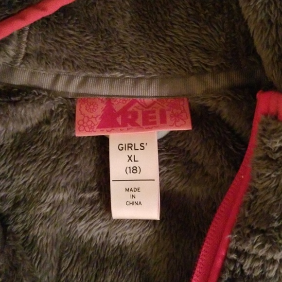 REI fuzzy zip up hooded jacket - Picture 2 of 4